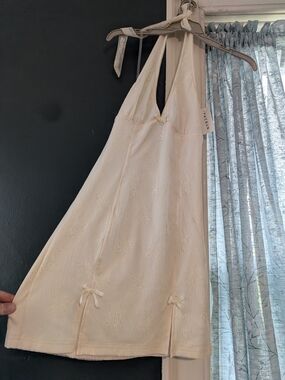 Pac Sun Cream Halter Slip Dress